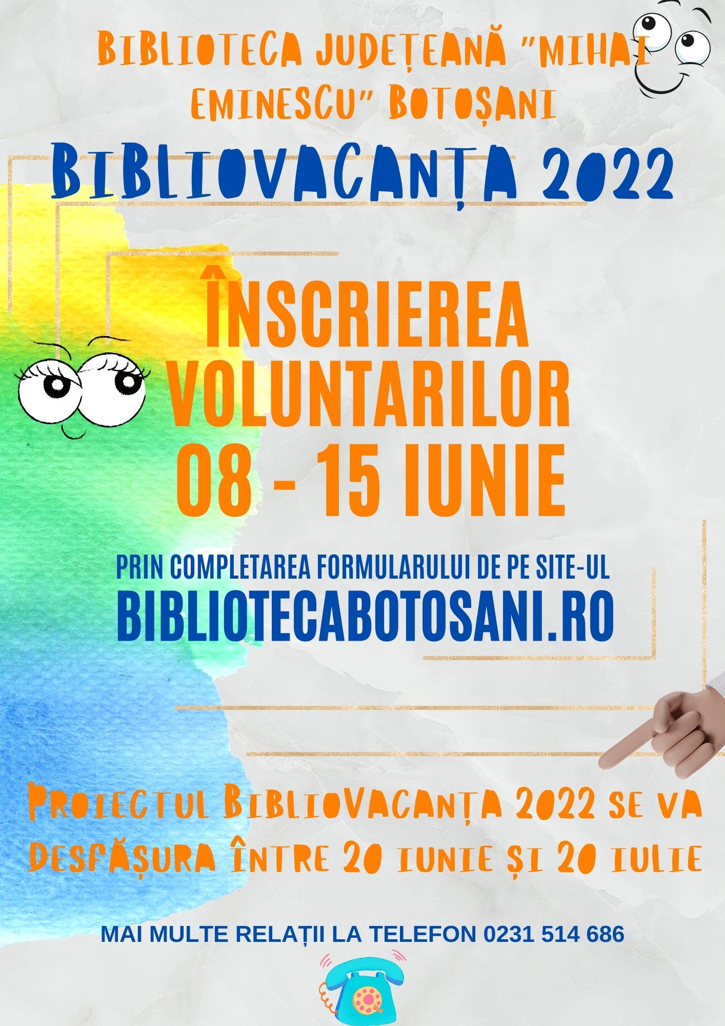 Fii voluntar in programul BiblioVacanta 2022